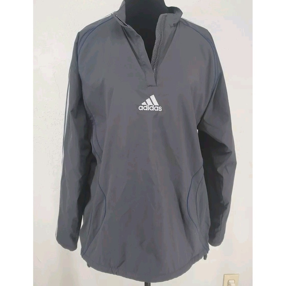 Adidas Small | Blue Grey Reversible Lightweight Windbreaker Pullover Mens